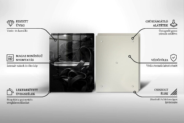 Zaščitna plošča za štedilnik Črne tagliatelle testenine