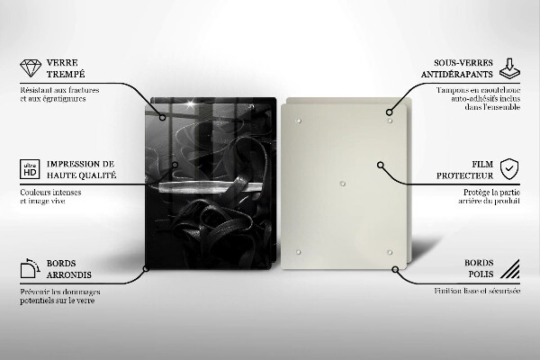 Zaščitna plošča za štedilnik Črne tagliatelle testenine