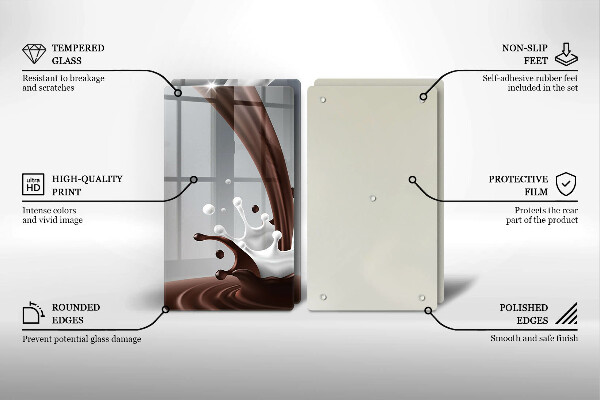Zaščitna plošča za štedilnik Mleko in čokolada