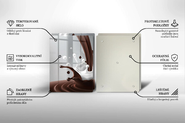 Zaščitna plošča za štedilnik Mleko in čokolada