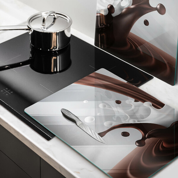 Zaščitna plošča za štedilnik Mleko in čokolada