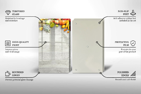 Zaščitna plošča za štedilnik Sadje na deskah