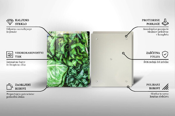 Zaščitna plošča za štedilnik Zelena zelenjava