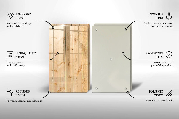 Zaščitna plošča za štedilnik Občutljive lesene deske