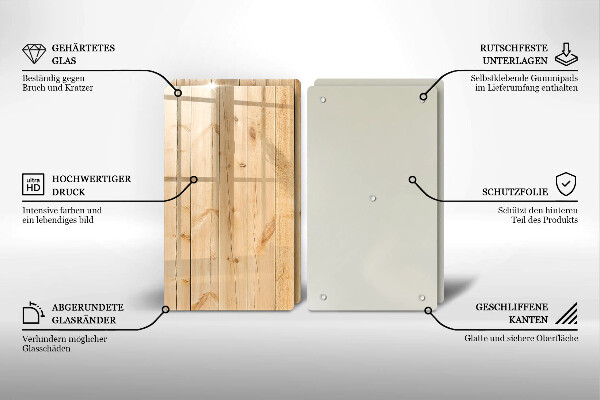 Zaščitna plošča za štedilnik Občutljive lesene deske