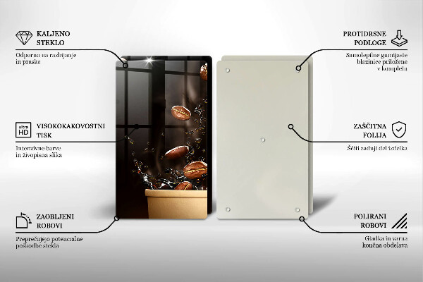 Zaščitna plošča za štedilnik Vroča kavna zrna