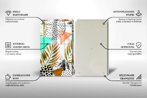 Zaščitna plošča za štedilnik Boho vzorec listov