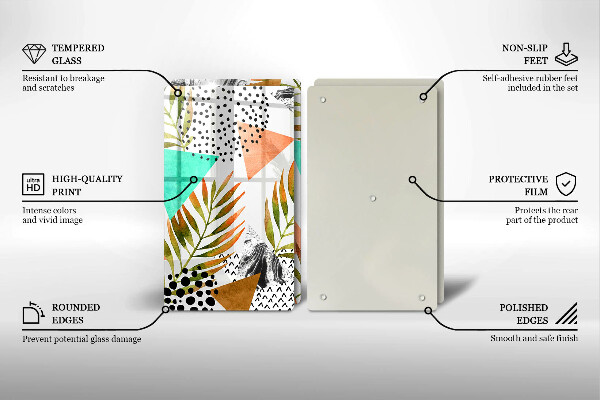 Zaščitna plošča za štedilnik Boho vzorec listov