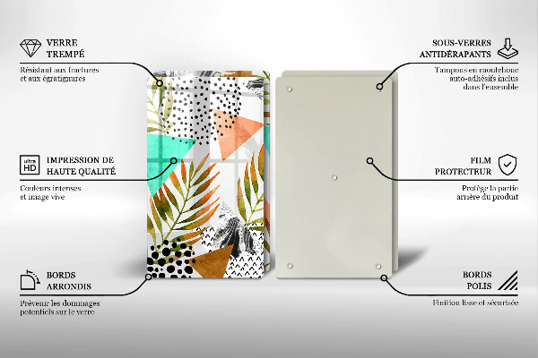 Zaščitna plošča za štedilnik Boho vzorec listov