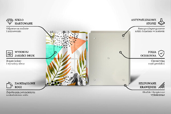 Zaščitna plošča za štedilnik Boho vzorec listov