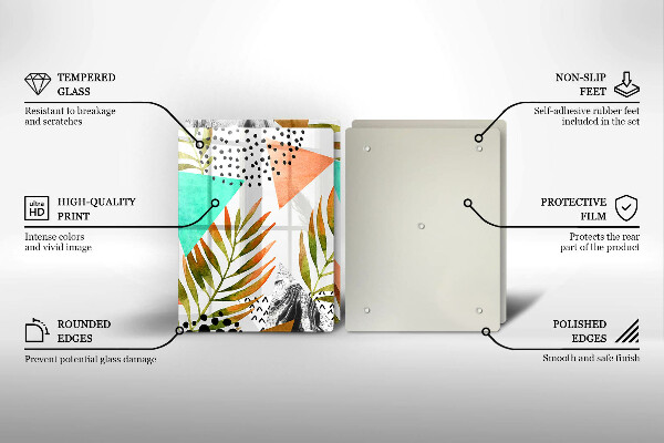 Zaščitna plošča za štedilnik Boho vzorec listov