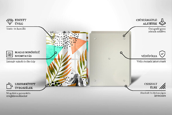 Zaščitna plošča za štedilnik Boho vzorec listov