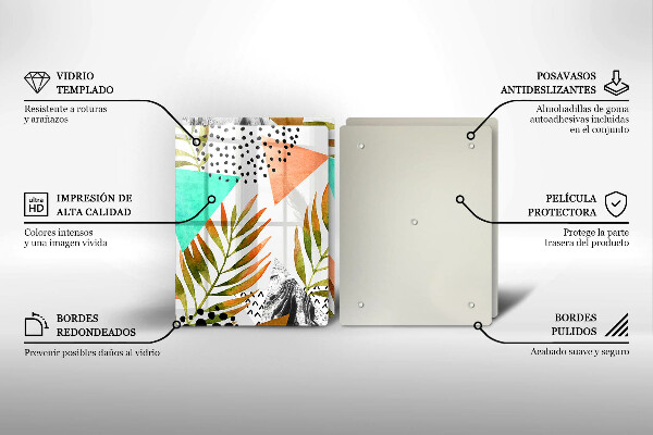 Zaščitna plošča za štedilnik Boho vzorec listov