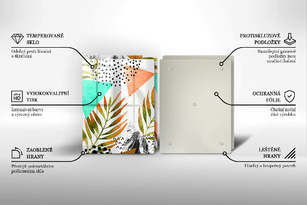 Zaščitna plošča za štedilnik Boho vzorec listov