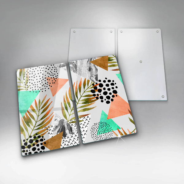 Zaščitna plošča za štedilnik Boho vzorec listov