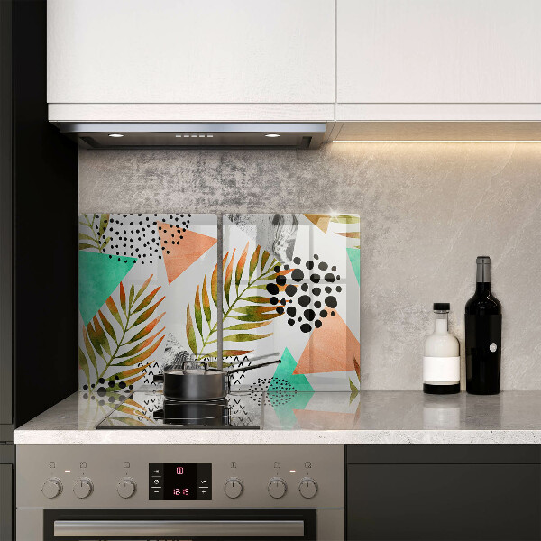 Zaščitna plošča za štedilnik Boho vzorec listov