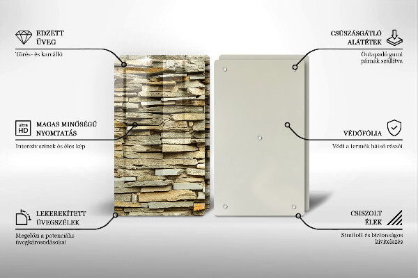 Zaščitna plošča za štedilnik Dekorativni kamni
