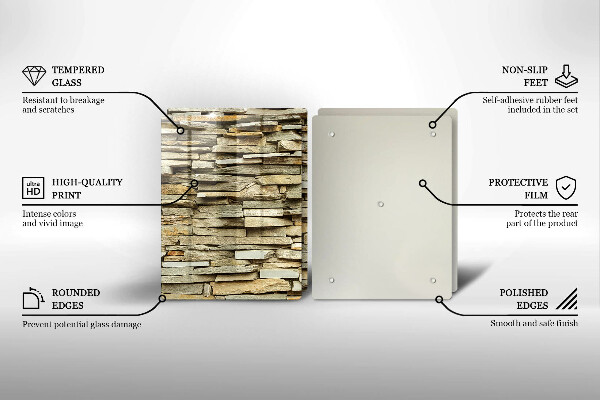 Zaščitna plošča za štedilnik Dekorativni kamni