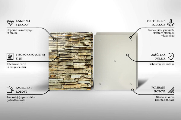 Zaščitna plošča za štedilnik Dekorativni kamni