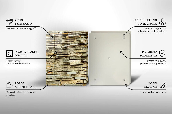 Zaščitna plošča za štedilnik Dekorativni kamni
