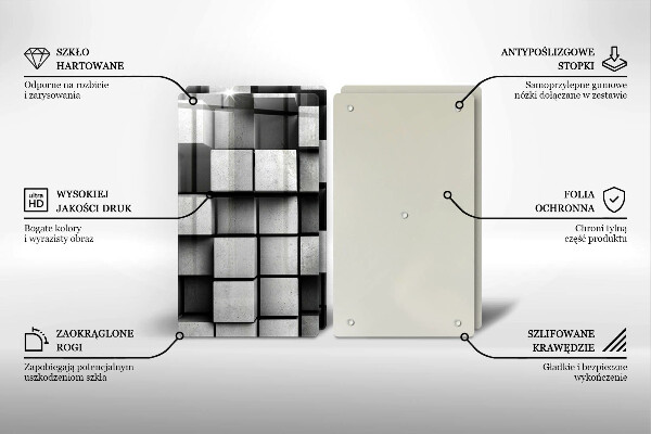 Stenska zaščitna plošča za štedilnik Abstraktni 3D kvadrati