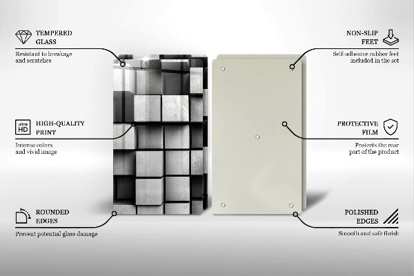 Stenska zaščitna plošča za štedilnik Abstraktni 3D kvadrati