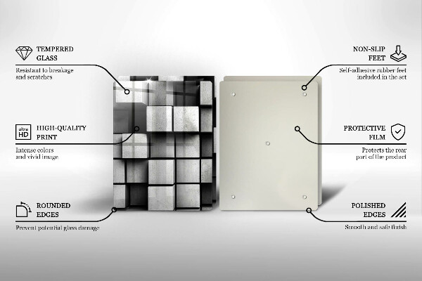 Stenska zaščitna plošča za štedilnik Abstraktni 3D kvadrati