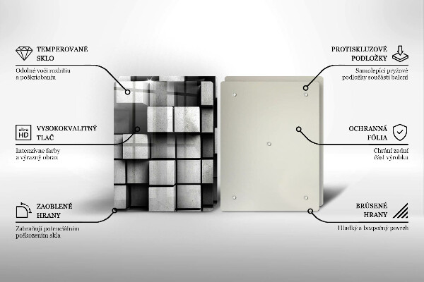 Stenska zaščitna plošča za štedilnik Abstraktni 3D kvadrati