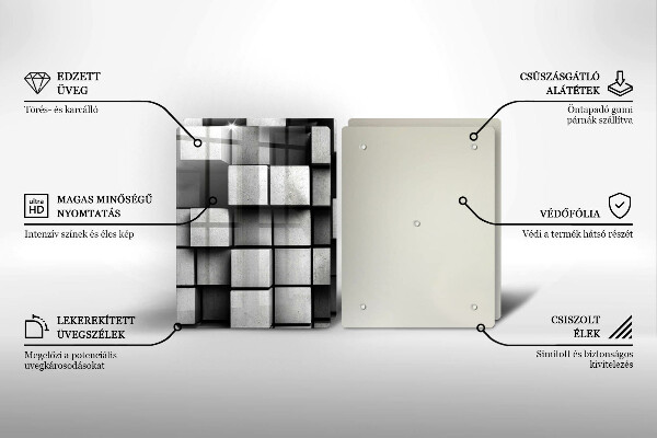 Stenska zaščitna plošča za štedilnik Abstraktni 3D kvadrati