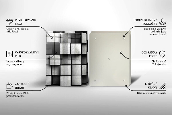 Stenska zaščitna plošča za štedilnik Abstraktni 3D kvadrati