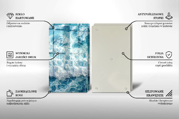 Zaščitna plošča za štedilnik Valovi morske vode