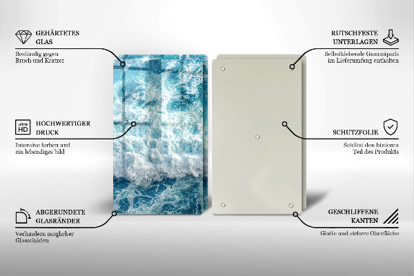 Zaščitna plošča za štedilnik Valovi morske vode