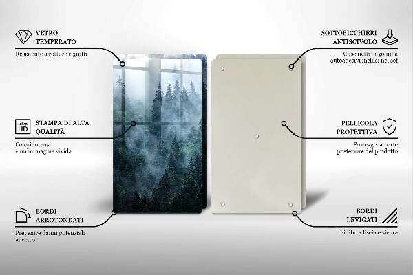 Zaščitna plošča za štedilnik Gozdno drevje in megla