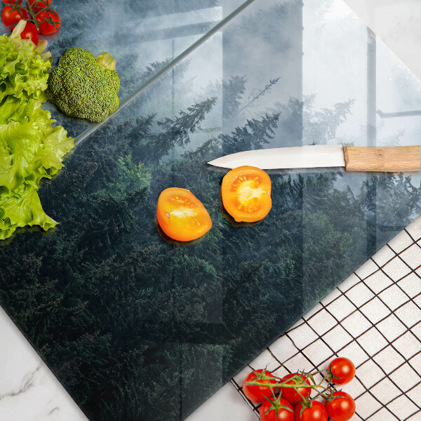 Zaščitna plošča za štedilnik Gozdno drevje in megla