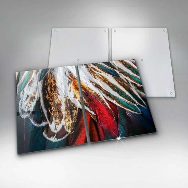 Zaščitna plošča za štedilnik Boho ptičje perje