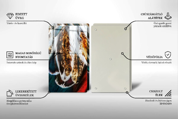 Zaščitna plošča za štedilnik Boho ptičje perje