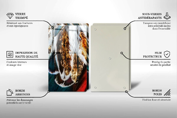 Zaščitna plošča za štedilnik Boho ptičje perje