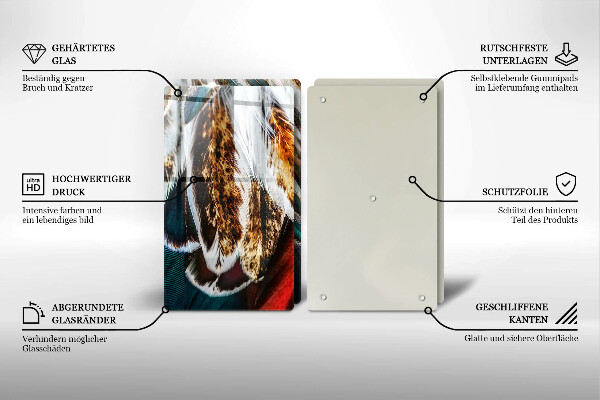 Zaščitna plošča za štedilnik Boho ptičje perje