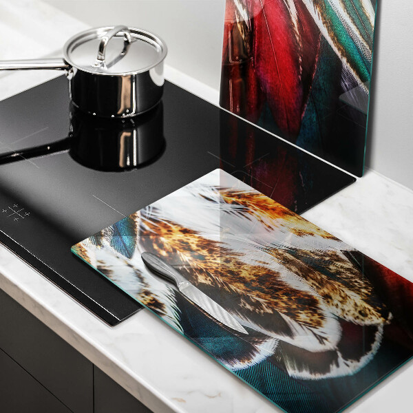 Zaščitna plošča za štedilnik Boho ptičje perje