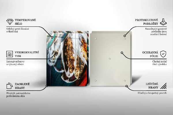 Zaščitna plošča za štedilnik Boho ptičje perje