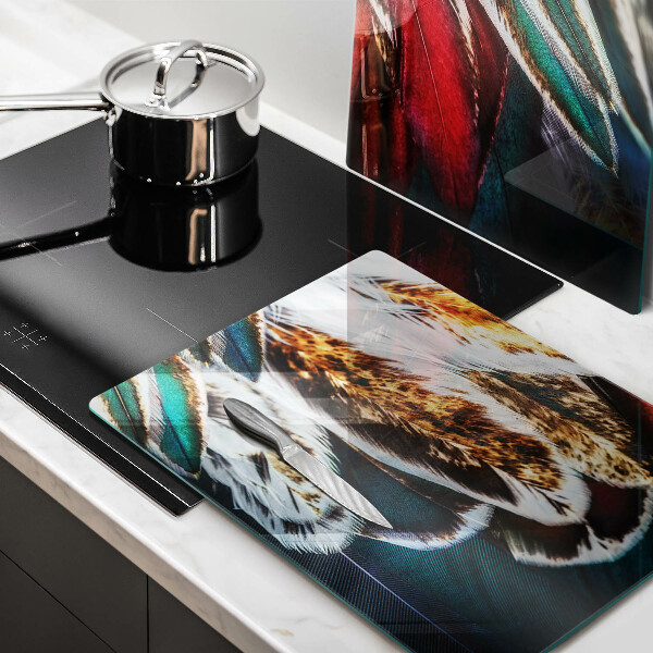 Zaščitna plošča za štedilnik Boho ptičje perje