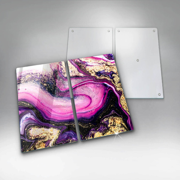 Zaščitna plošča za štedilnik Zlata abstraktna oblika