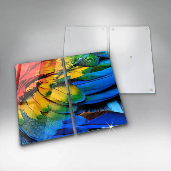 Zaščitna plošča za štedilnik Pisano perje papige