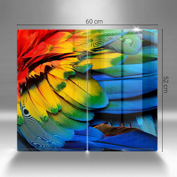 Zaščitna plošča za štedilnik Pisano perje papige