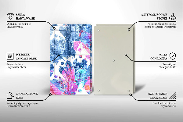 Zaščitna plošča za štedilnik Boho ilustracija perja