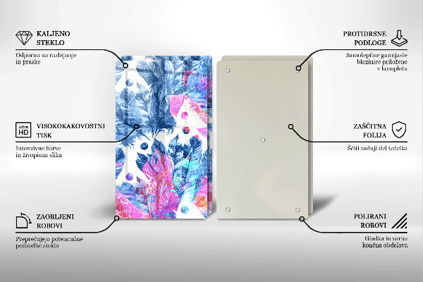 Zaščitna plošča za štedilnik Boho ilustracija perja