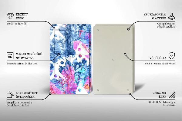 Zaščitna plošča za štedilnik Boho ilustracija perja