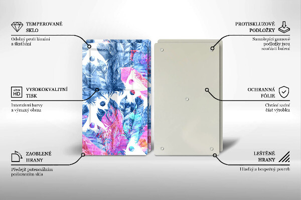 Zaščitna plošča za štedilnik Boho ilustracija perja