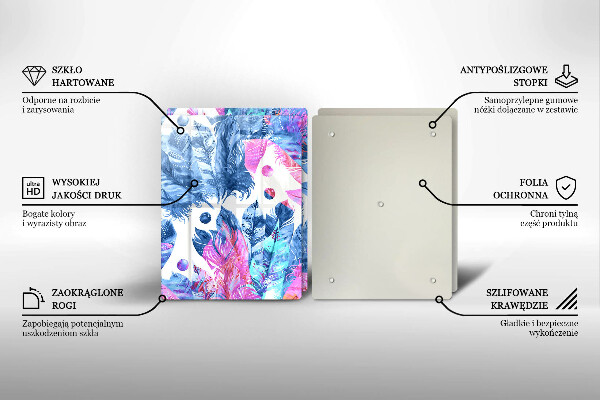 Zaščitna plošča za štedilnik Boho ilustracija perja