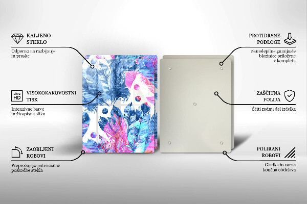 Zaščitna plošča za štedilnik Boho ilustracija perja